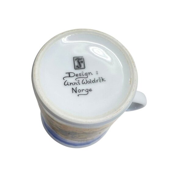 Unni Woldvik B.F. Troll Coffee Tea Mug Cup Set of 5 Norway Hiking Skiing Vintage - Picture 2 of 8